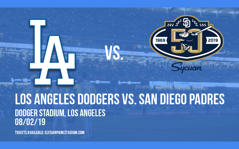 Los Angeles Dodgers vs. San Diego Padres Tickets 2nd August Dodger